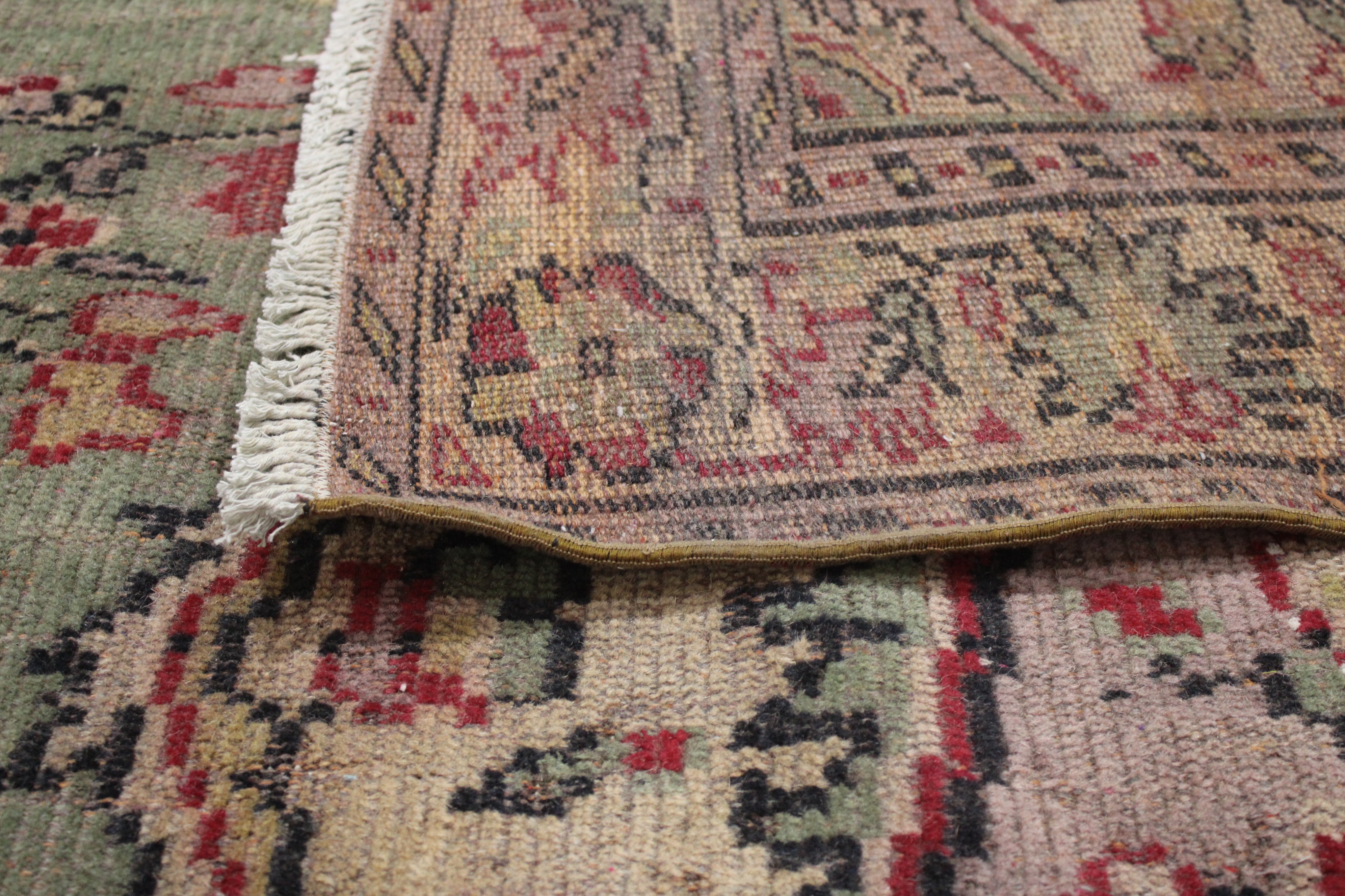 Turkish Vintage Hand-Knotted Wool Rug