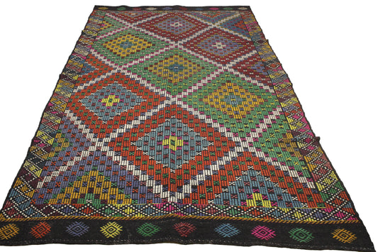 Handwoven Turkish Vintage Kilim (6'6" x 10'11")