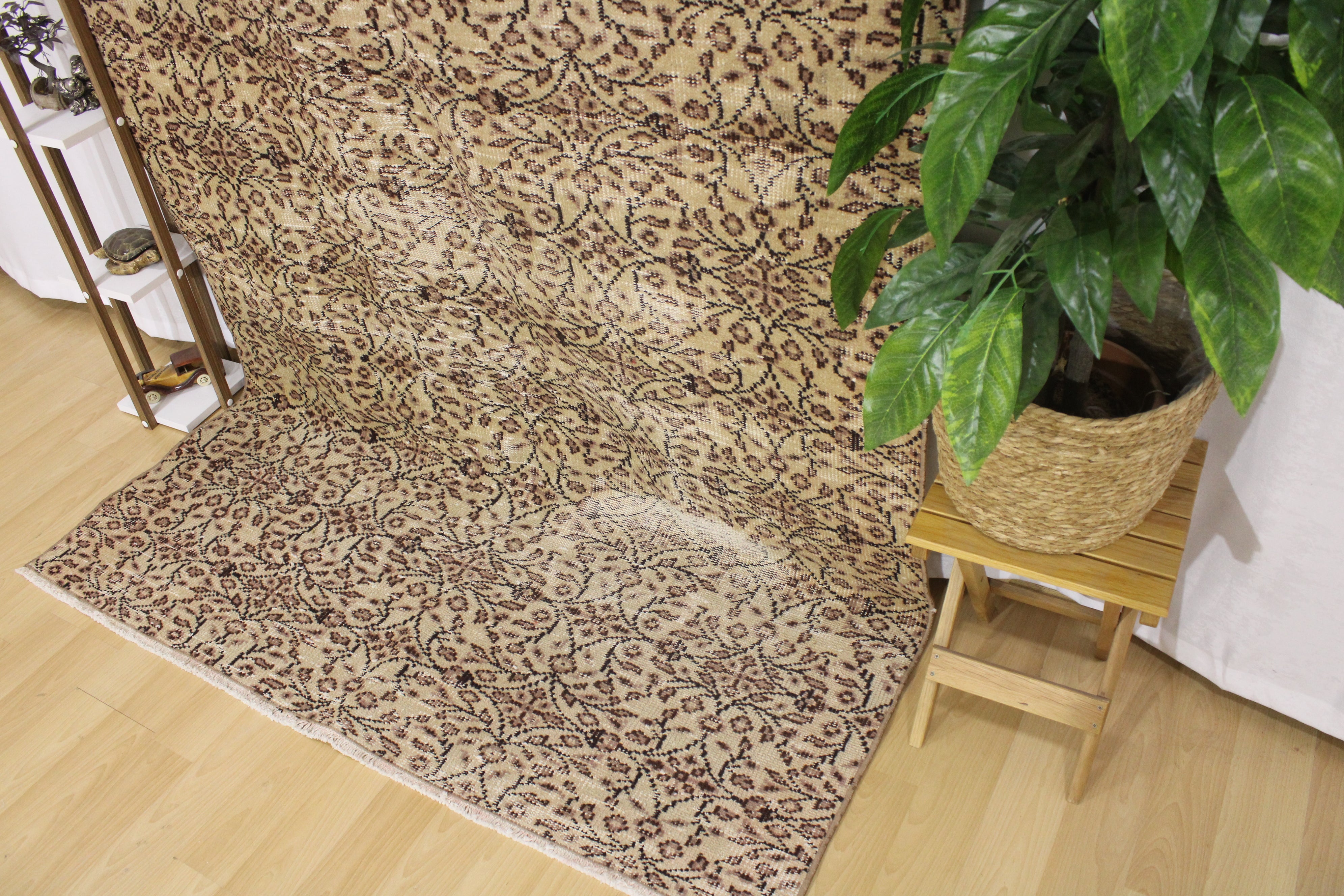 El Dokuma Anadolu Kök Boya Yün Halı