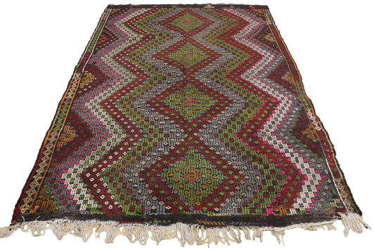 Handwoven Turkish Vintage Kilim (6'2" x 10'5")