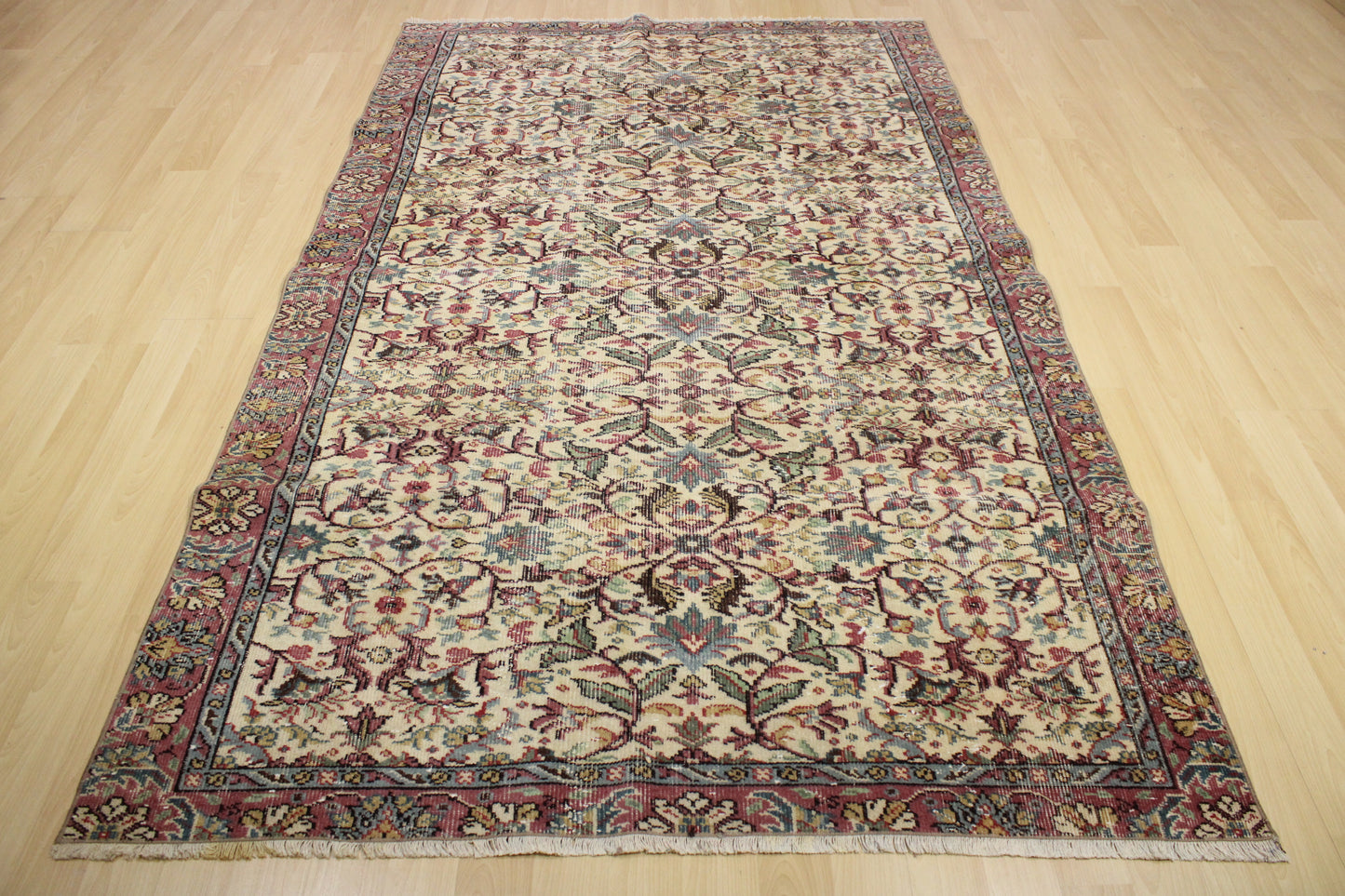 Hand-Knotted Vintage Turkish Rug (5'3" x 8'10")