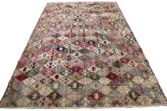 Hand-Knotted Vintage Turkish Rug (6'1" x 9'10")