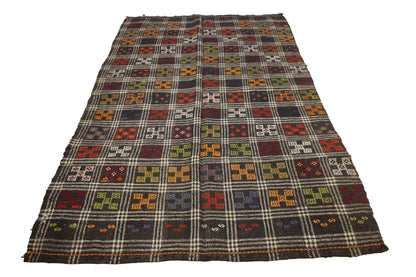 Handwoven Turkish Vintage Kilim (4'11" x 8'6")