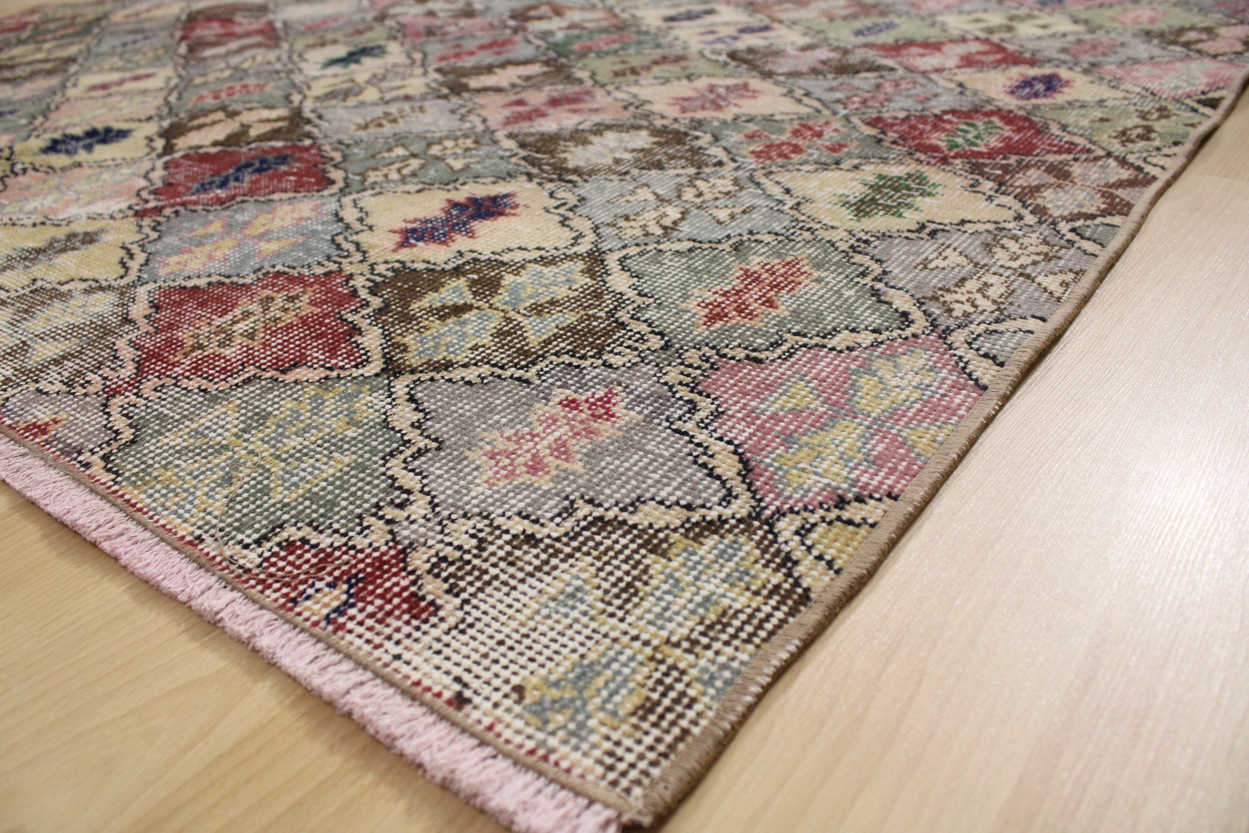 Turkish Vintage Hand-Knotted Wool Rug