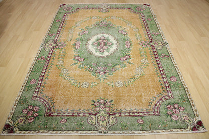 Hand-Knotted Vintage Turkish Rug (6'1" x 9'4")