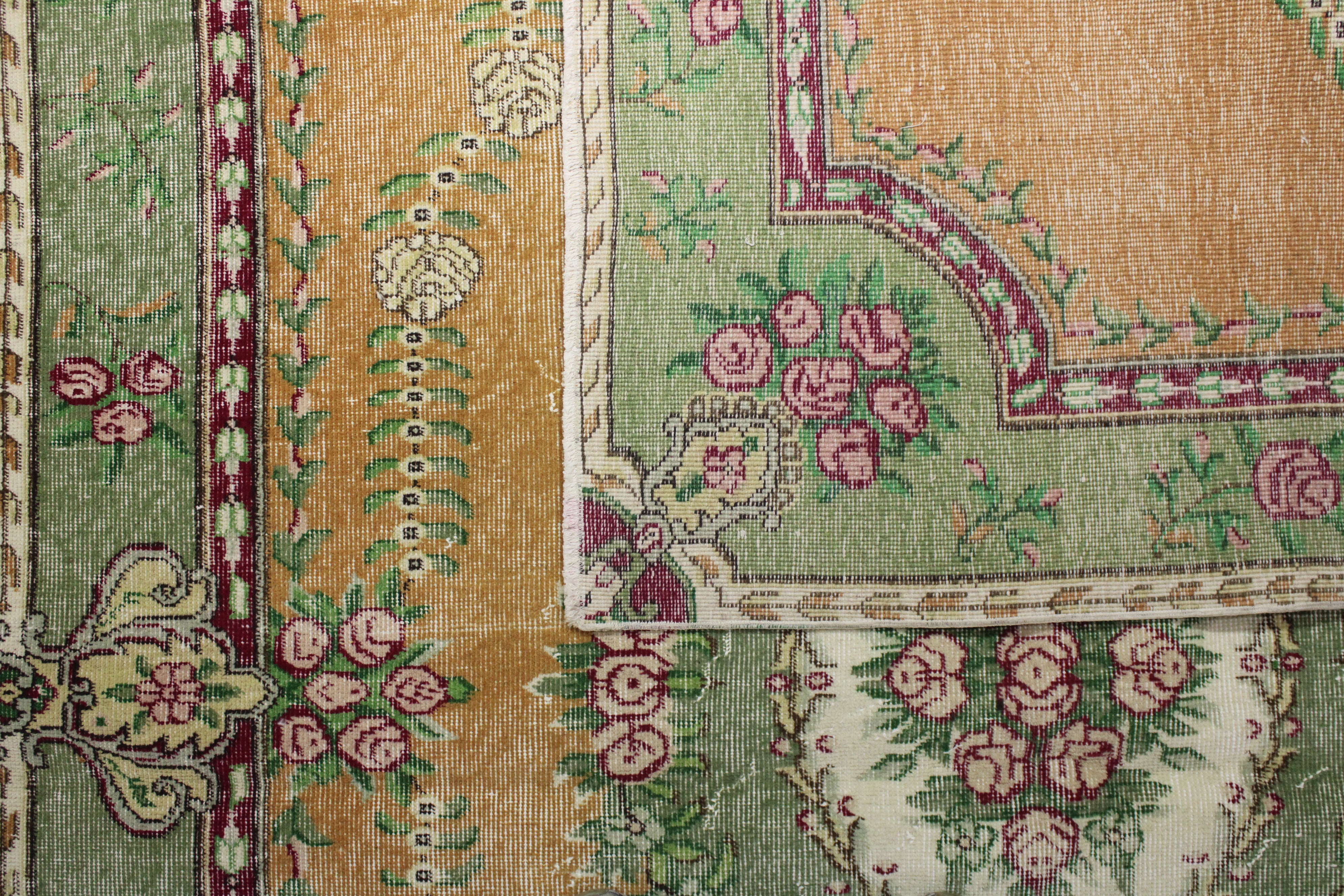 Turkish Vintage Hand-Knotted Wool Rug