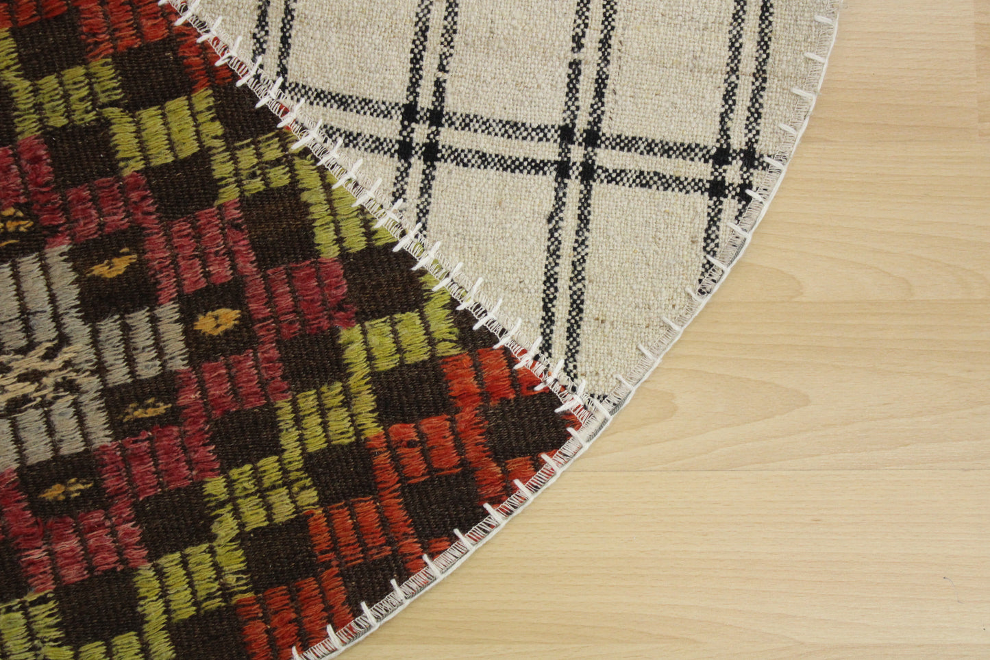 Handwoven Turkish Patchwork Kilim (3'10" x 3'10")