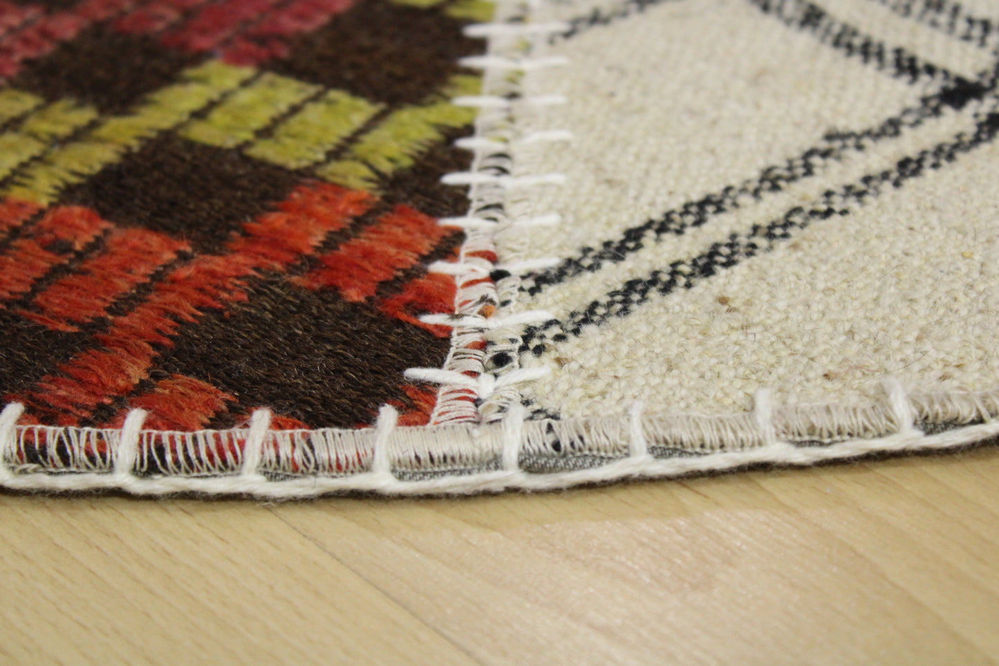 Handwoven Turkish Patchwork Kilim (3'10" x 3'10")