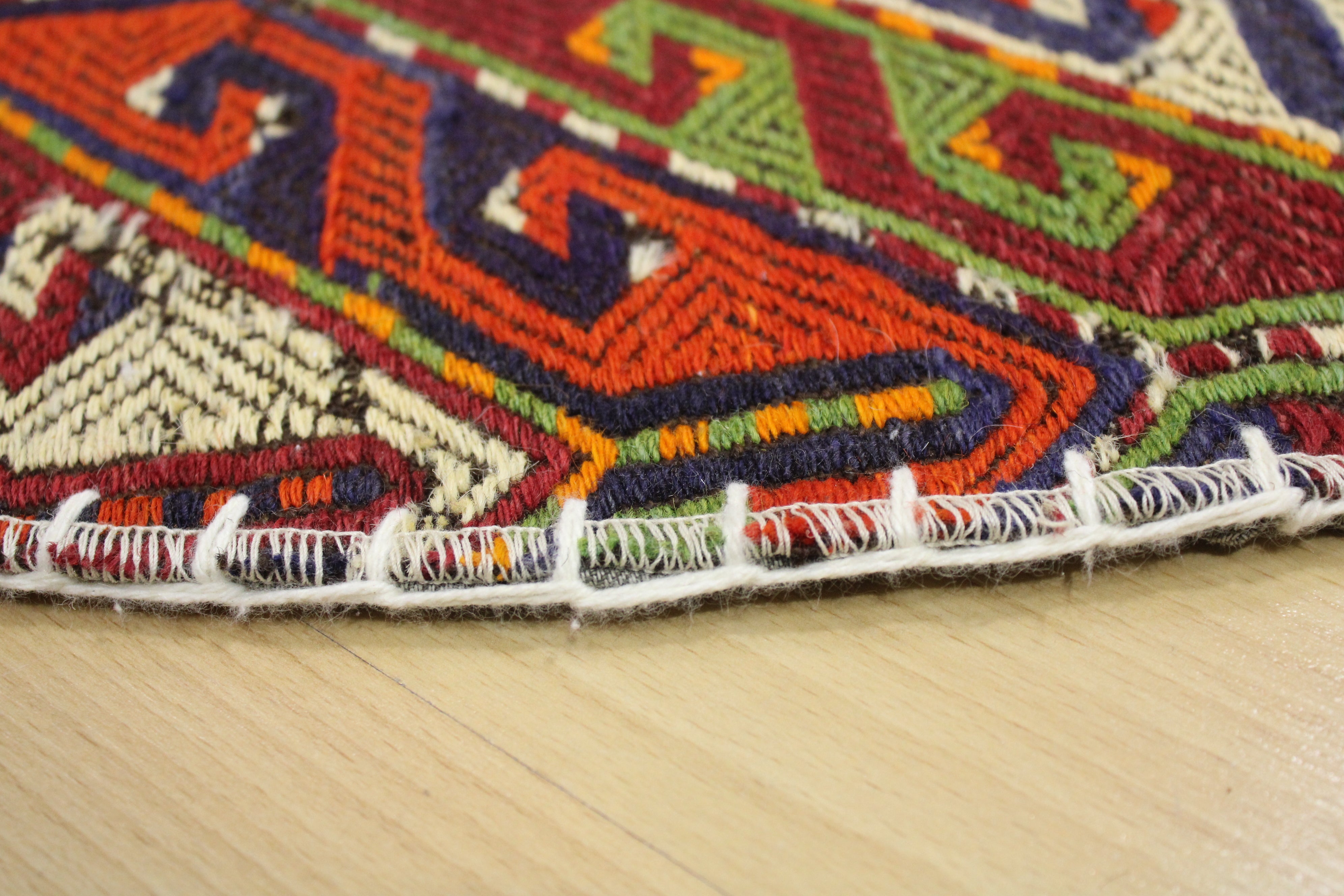 Turkish Patchwork Hand-Knotted Wool Round Rug