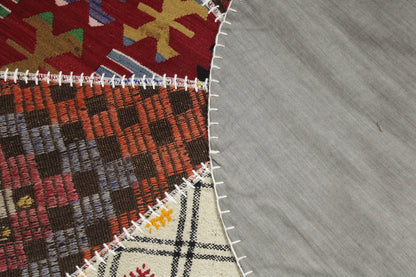 Handwoven Turkish Patchwork Kilim (3'10" x 3'10")