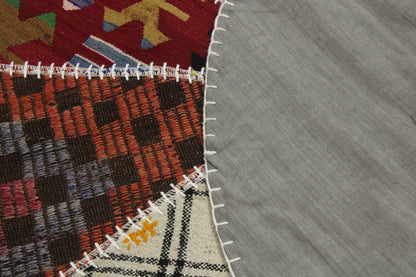 Handwoven Turkish Patchwork Kilim (3'10" x 3'10")