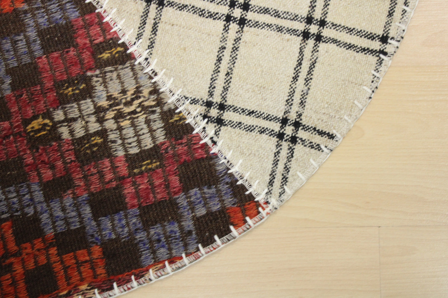 Handwoven Turkish Patchwork Kilim (3'10" x 3'10")