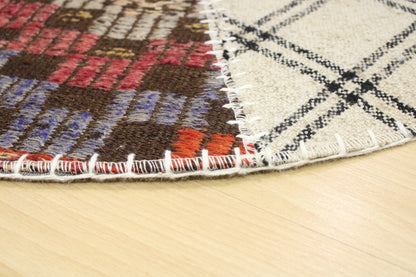 Handwoven Turkish Patchwork Kilim (3'10" x 3'10")