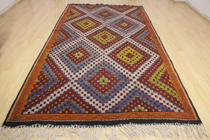 Handwoven Turkish Vintage Kilim (6'3" x 12'2")