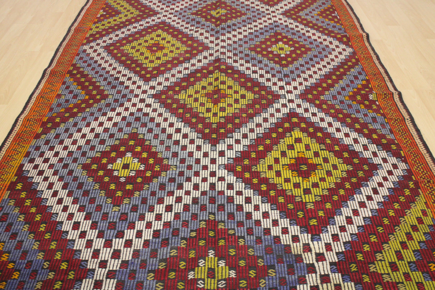 Handwoven Turkish Vintage Kilim (6'3" x 12'2")