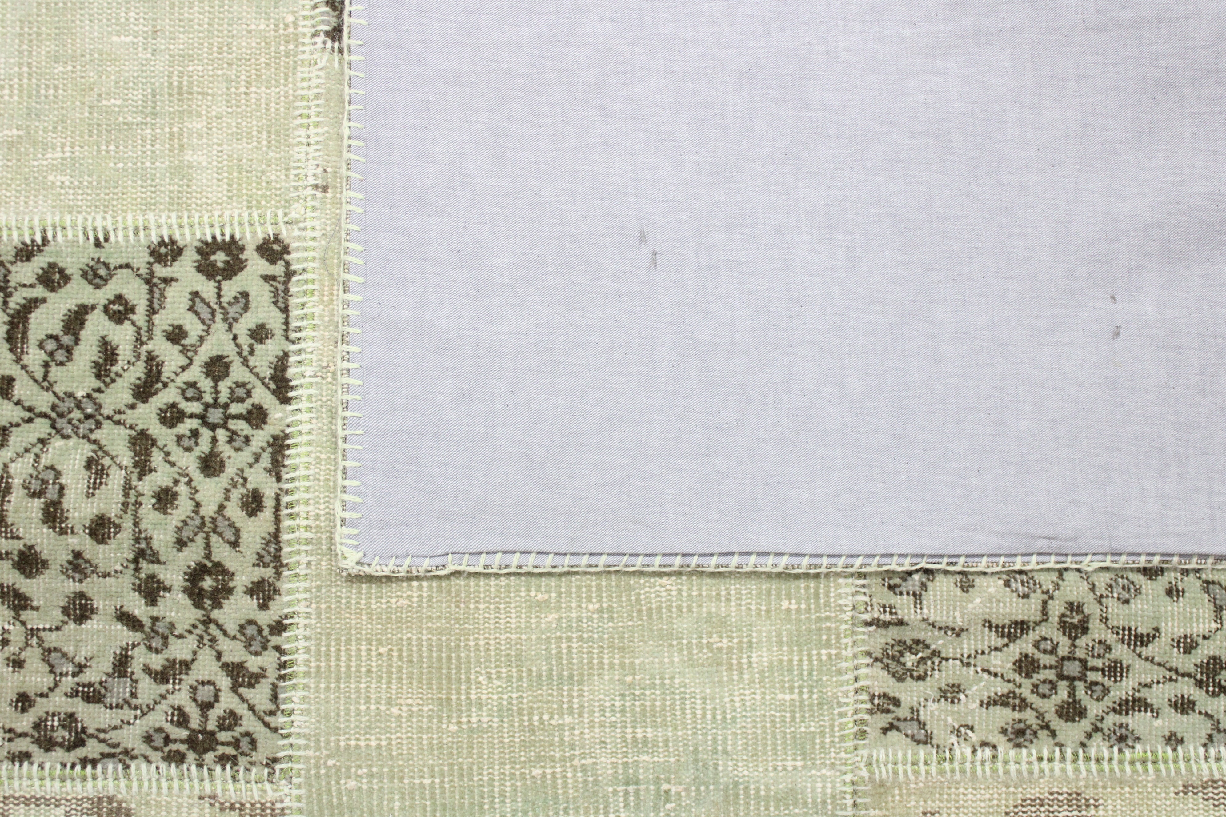 Turkish Patchwork Hand-Knotted Wool Rug