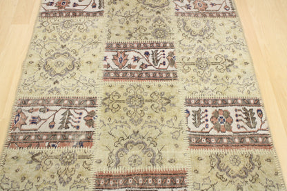 Hand-Knotted Patchwork Turkish Rug (3'5" x 5'3")