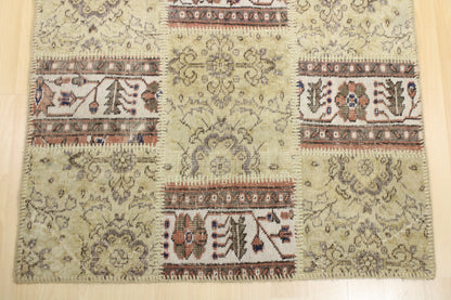 Hand-Knotted Patchwork Turkish Rug (3'5" x 5'3")