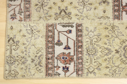 Hand-Knotted Patchwork Turkish Rug (3'5" x 5'3")