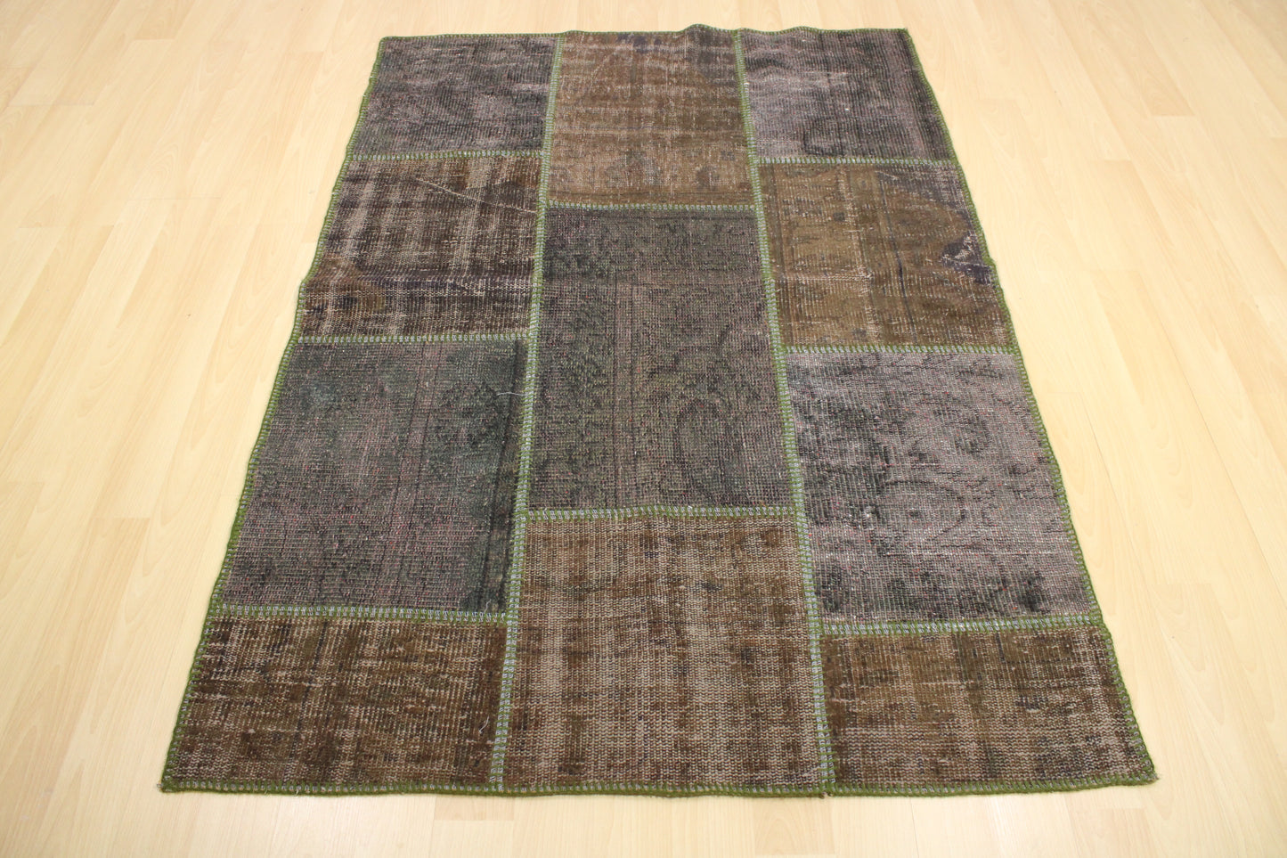 Hand-Knotted Patchwork Turkish Rug (4'0" x 5'10")