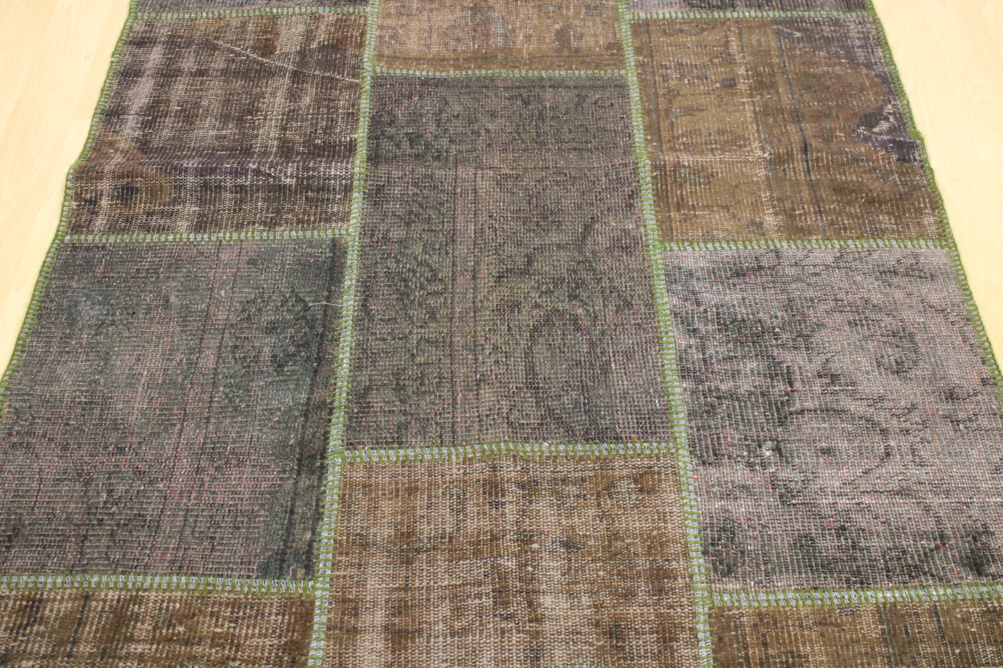 Hand-Knotted Patchwork Turkish Rug (4'0" x 5'10")