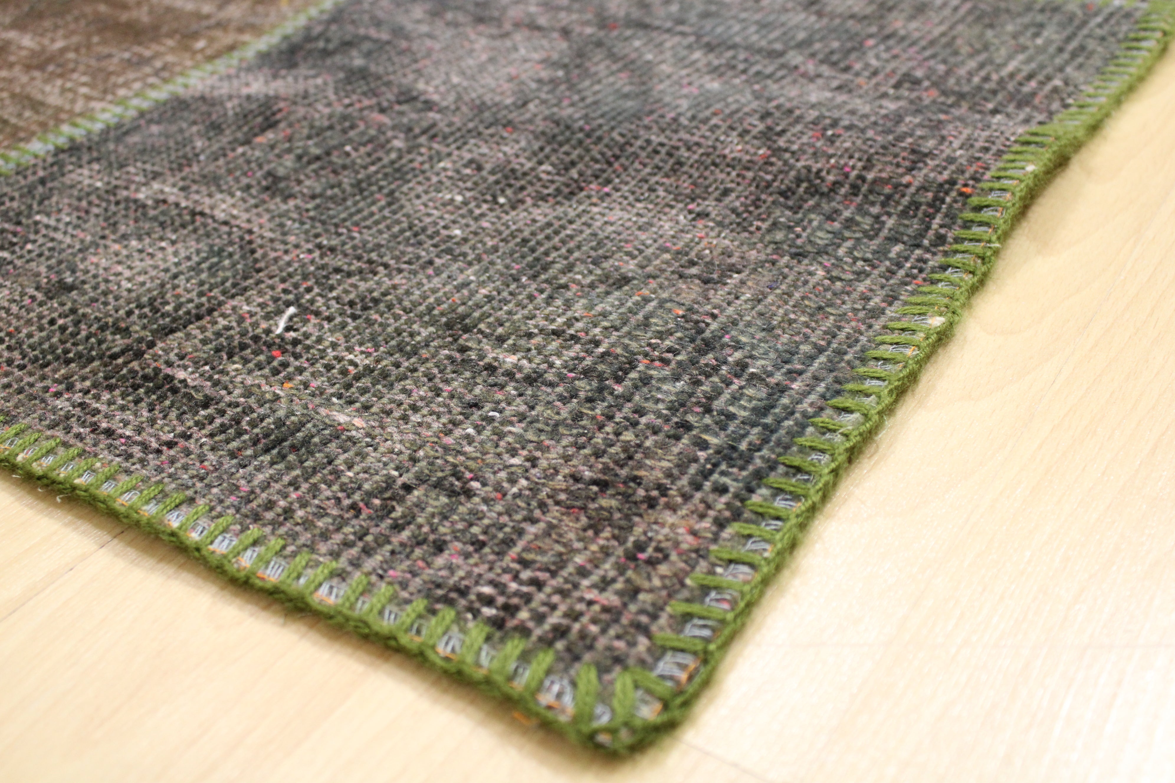 Turkish Patchwork Hand-Knotted Wool Rug