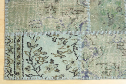 Hand-Knotted Patchwork Turkish Rug (2'11" x 5'3")