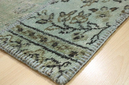 Hand-Knotted Patchwork Turkish Rug (2'11" x 5'3")