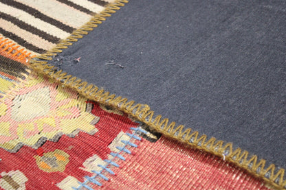 Hand-Knotted Patchwork Turkish Rug (3'0" x 4'3")