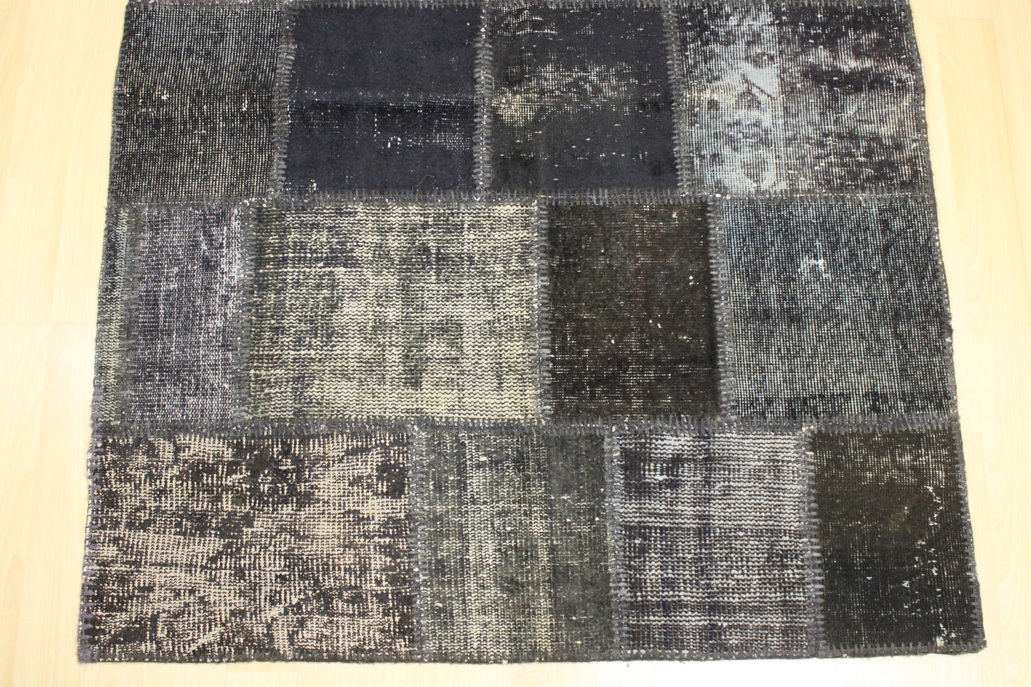 Hand-Knotted Patchwork Turkish Rug (4'0" x 5'5")