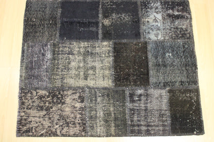 Hand-Knotted Patchwork Turkish Rug (4'0" x 5'5")