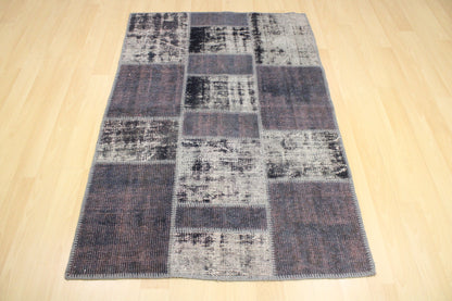 Hand-Knotted Patchwork Turkish Rug (3'5" x 5'3")