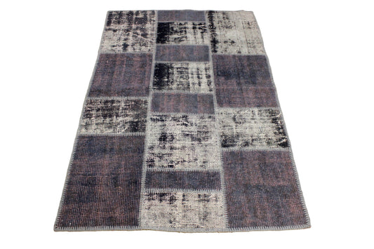 Hand-Knotted Patchwork Turkish Rug (3'5" x 5'3")