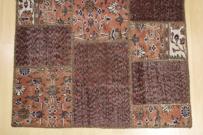 Hand-Knotted Patchwork Turkish Rug (3'5" x 5'0")