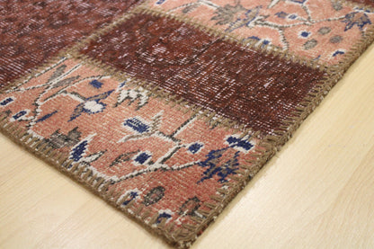 Hand-Knotted Patchwork Turkish Rug (3'5" x 5'0")