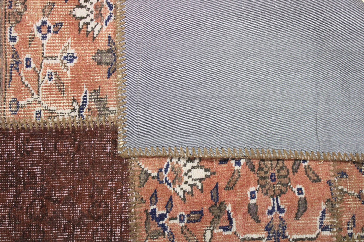 Hand-Knotted Patchwork Turkish Rug (3'5" x 5'0")