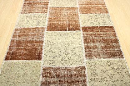 Hand-Knotted Patchwork Turkish Rug (4'0" x 5'11")