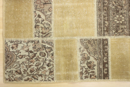 Hand-Knotted Patchwork Turkish Rug (4'6" x 6'7")