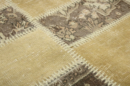 Hand-Knotted Patchwork Turkish Rug (4'6" x 6'7")