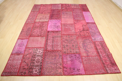 Hand-Knotted Patchwork Turkish Rug (6'7" x 9'9")