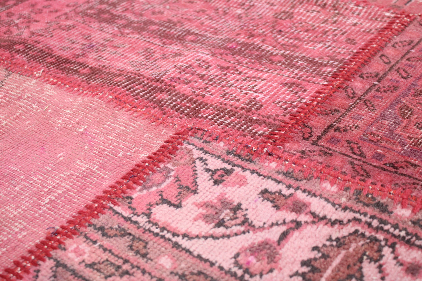 Hand-Knotted Patchwork Turkish Rug (6'7" x 9'9")