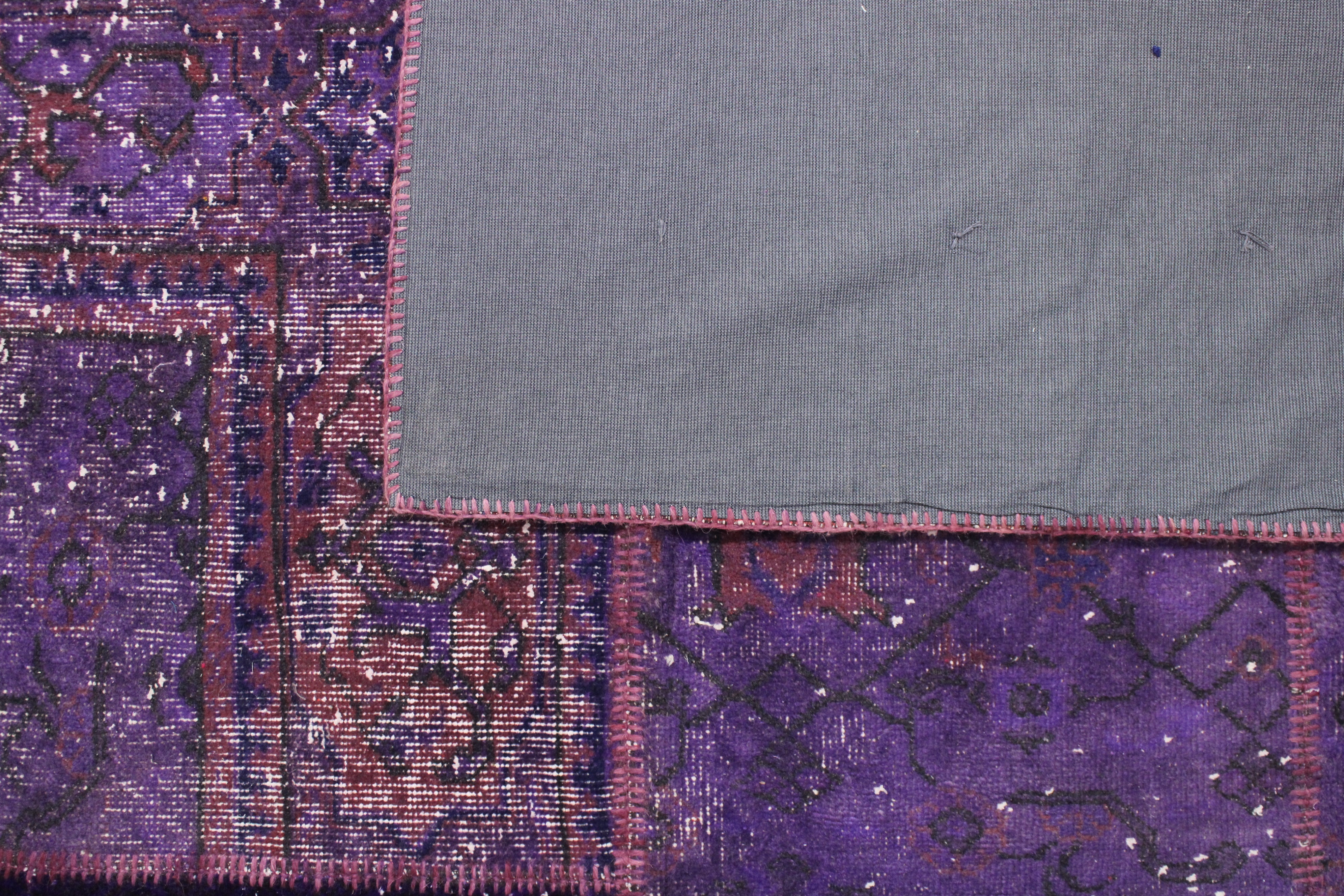 Turkish Patchwork Hand-Knotted Wool Rug