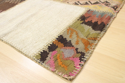 Hand-Knotted Patchwork Turkish Rug (4'6" x 6'4")