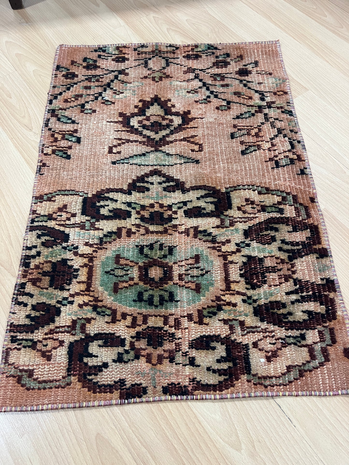 Hand-Knotted Vintage Turkish Rug (1'8" x 2'6")