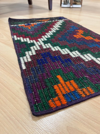 Handwoven Turkish Vintage Kilim (1'4" x 2'4")