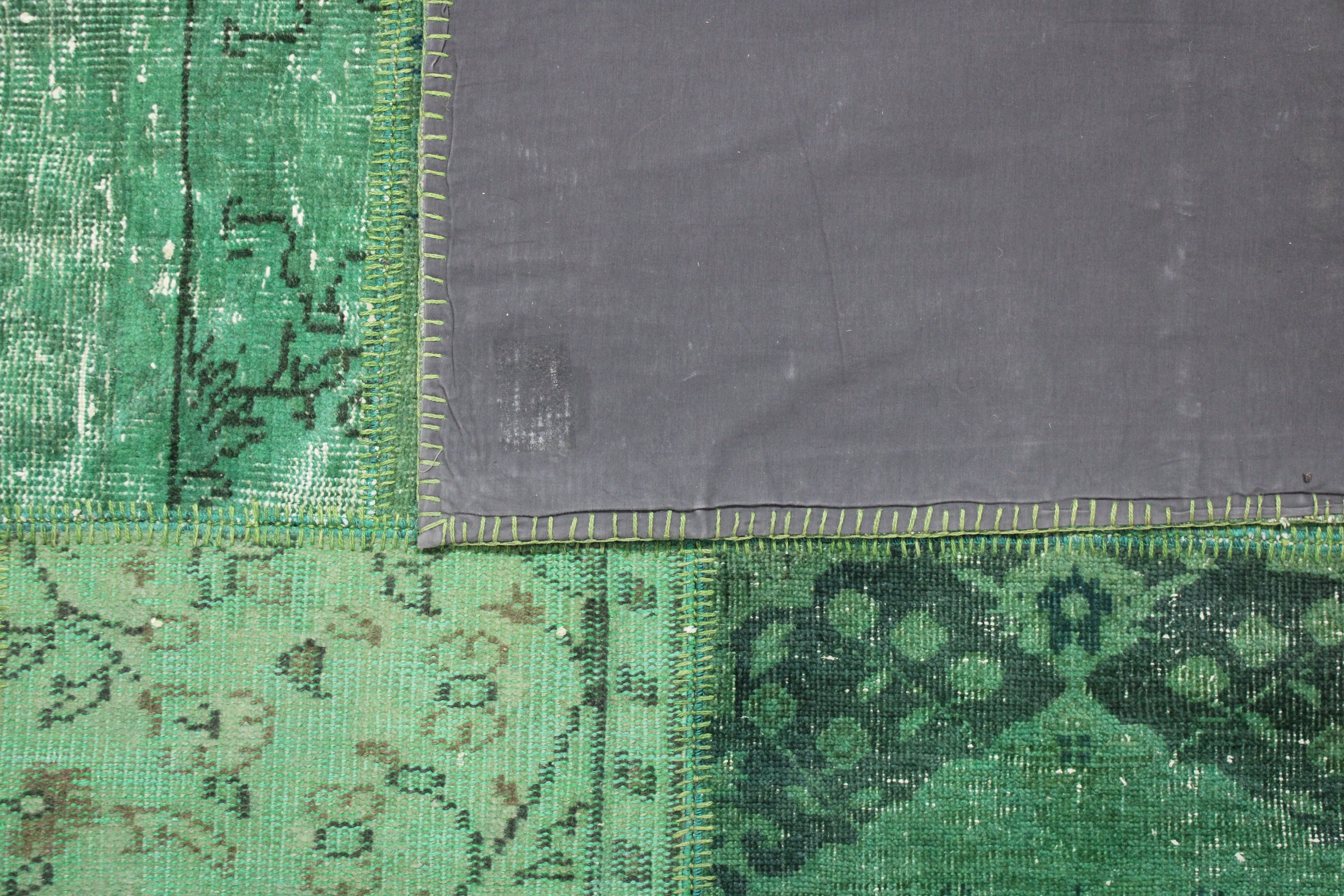 Turkish Patchwork Hand-Knotted Wool Rug