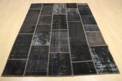 Hand-Knotted Patchwork Turkish Rug (5'7" x 7'5")