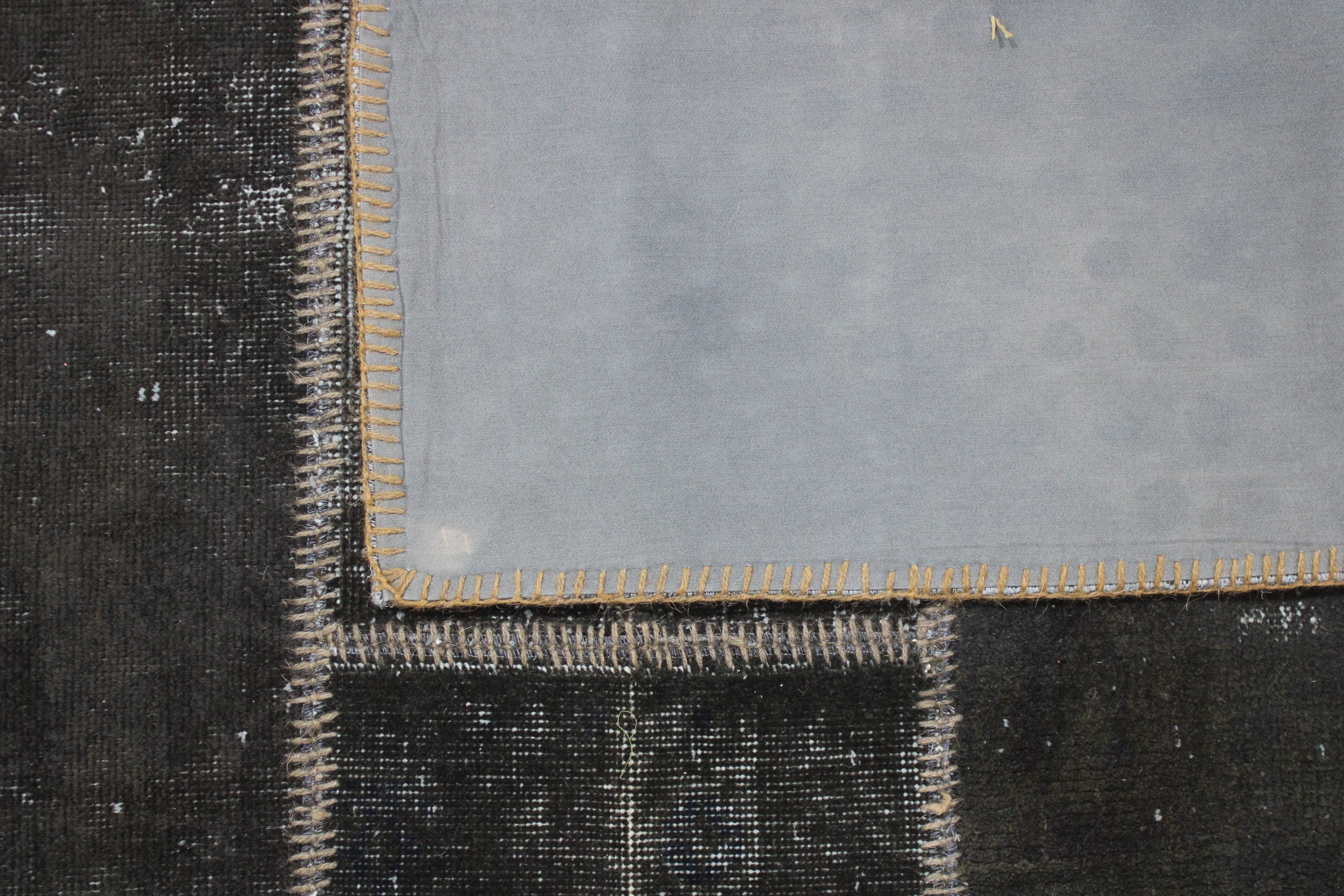 El Dokuma Kök Boya Yün Patchwork Halı