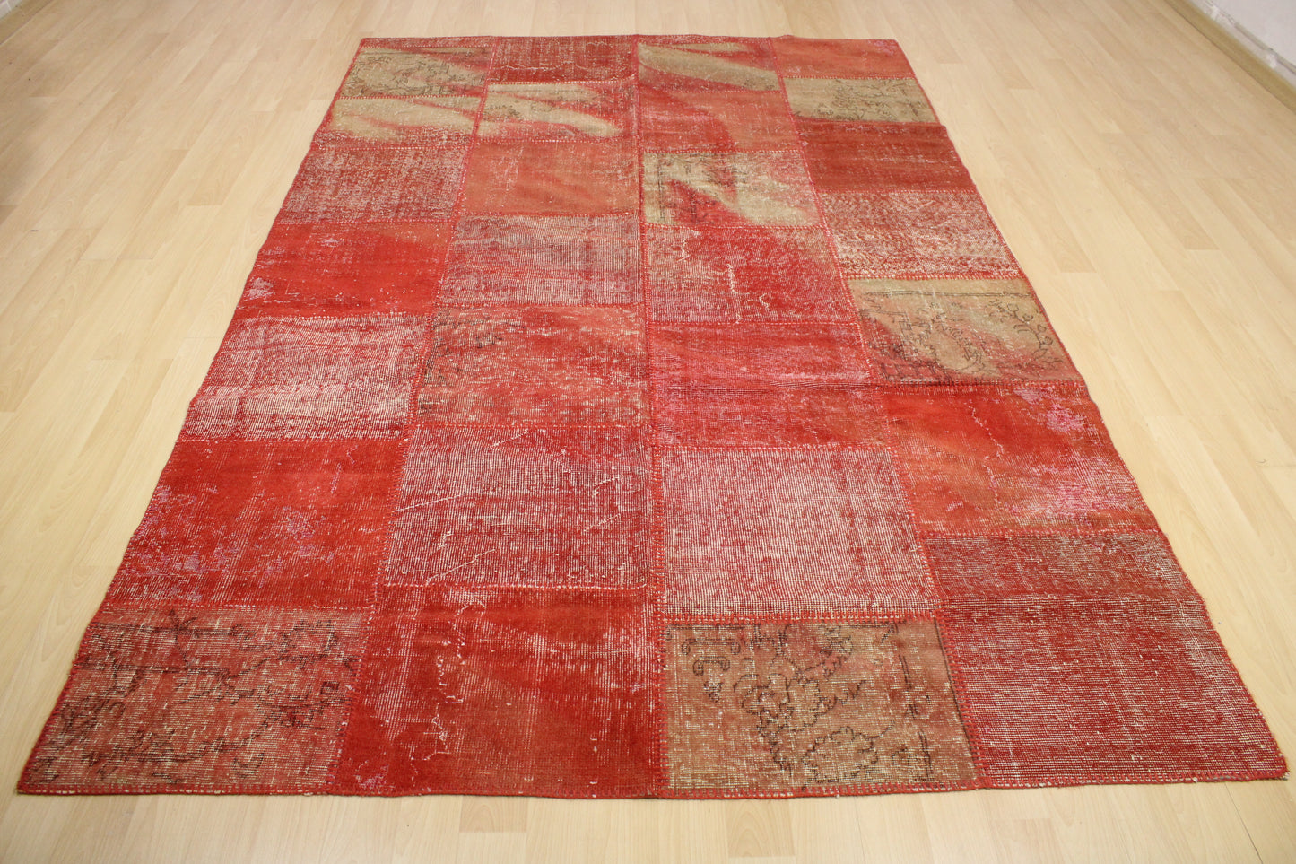 Hand-Knotted Patchwork Turkish Rug (6'4" x 9'10")