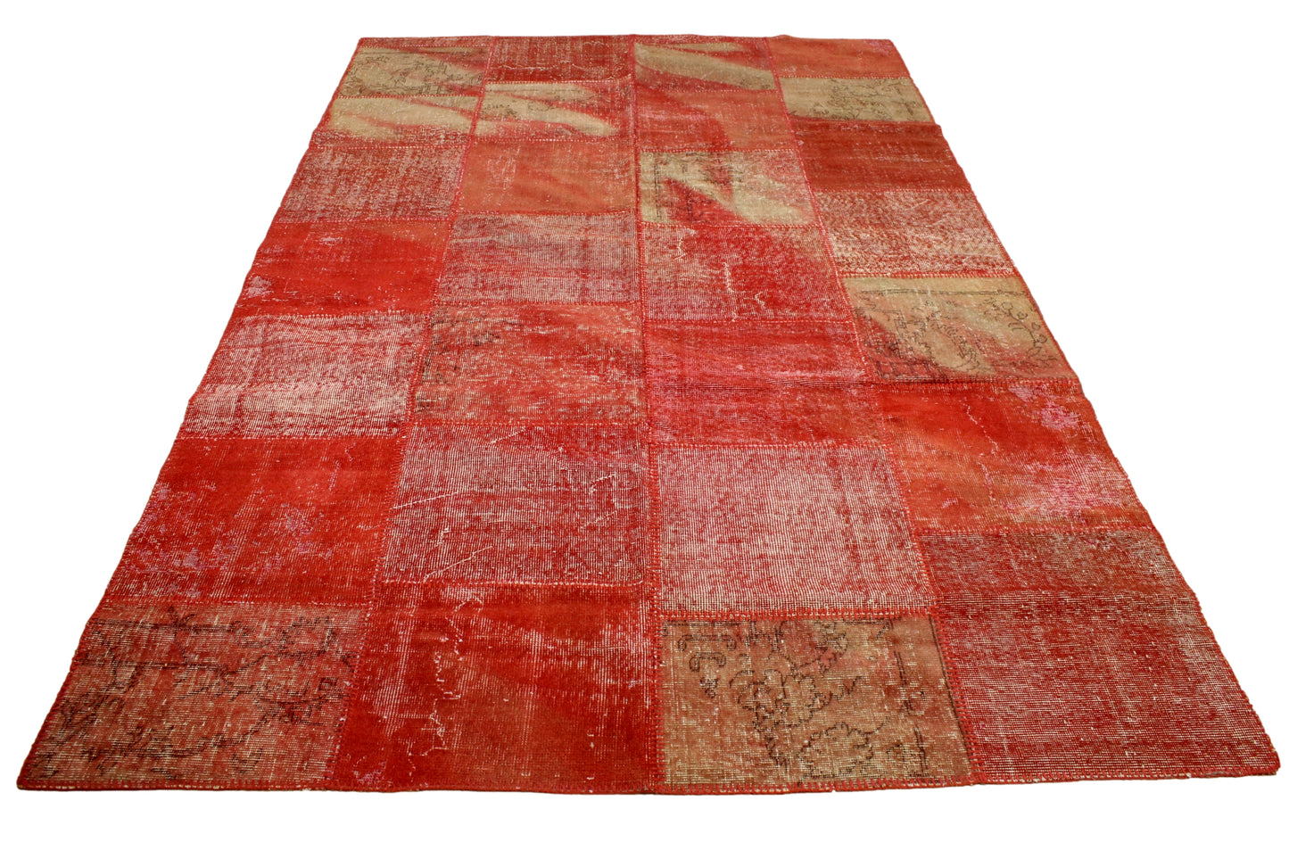 Hand-Knotted Patchwork Turkish Rug (6'4" x 9'10")